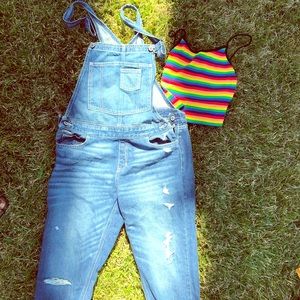 Boyfriend jean overalls